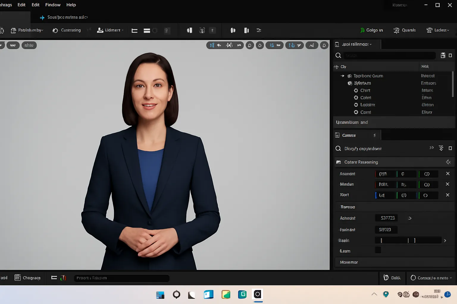 Présentatrice en double numérique metahuman dans l'éditeur Unreal Engine