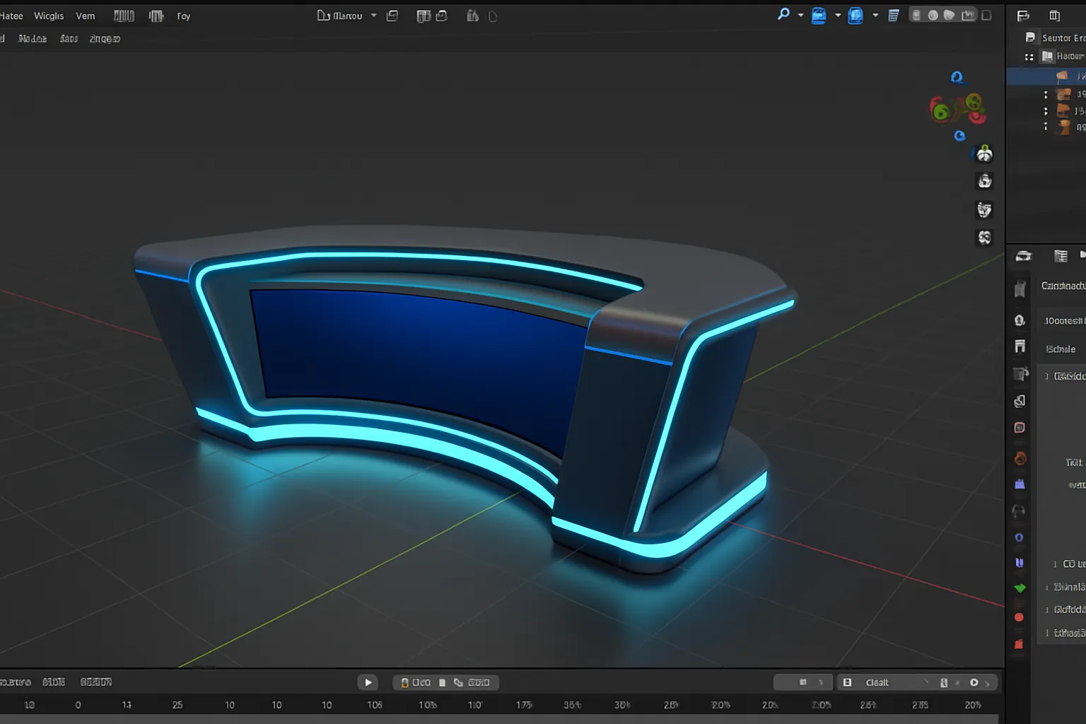 Modélisation 3D d'un pupitre de plateau dans un logiciel de création
