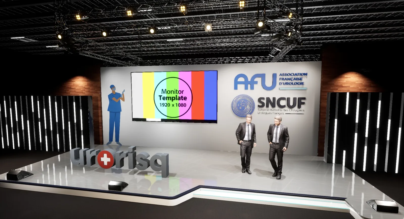 Plateau virtuel d'un congrès de société savante avec décor 3D